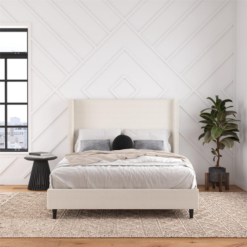 Ana Upholstered Wingback Platform Bed