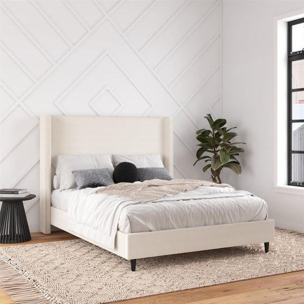 Ana Upholstered Wingback Platform Bed