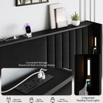 Velvet Upholstered Wingback Platform Bed