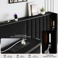 Velvet Upholstered Wingback Platform Bed