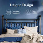 Vintage Iron Bed Frame With Elegant Headboard - Sturdy Construction, Spacious Under-Bed Storage, And Easy Assembly