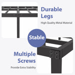 Turberville 16'' Black Metal Platform Bed Frame With 11-leg-support, No Box Spring Needed, Queen Size