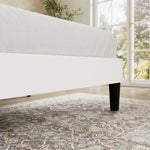 Candler Velvet Upholstered Platform Bed with Wingback Headboard and Wooden Slats
