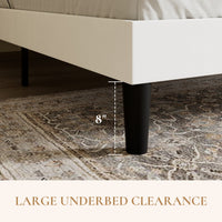 Candler Velvet Upholstered Platform Bed with Wingback Headboard and Wooden Slats