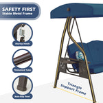 Manhattan Porch Swing w/Rotatable Canopy, 2 in 1 Patio Swing Bed and Swing Chair