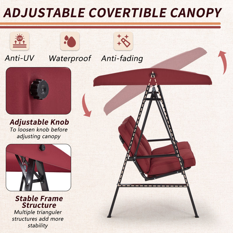 Gigette 2 Person Porch Swing with Canopy