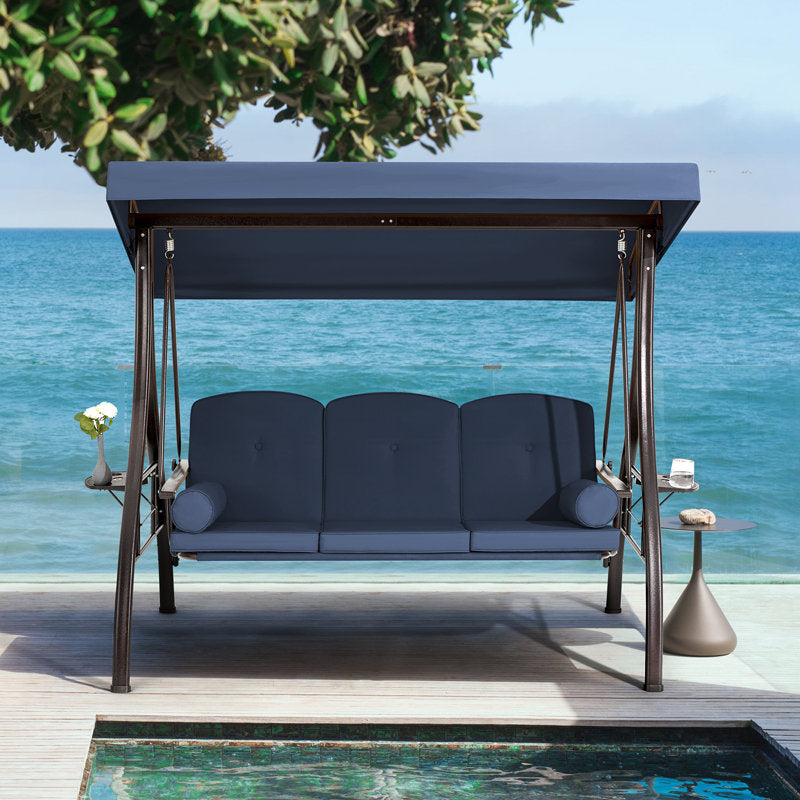 Kolyn Porch Swing with Stand and Adjustable Canopy