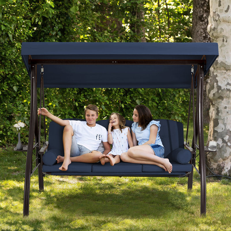 Kolyn Porch Swing with Stand and Adjustable Canopy
