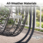 2 Person Outdoor/Indoor Porch Swings With Stand Double Hanging Egg Chair With Cozy Cushion And Cover