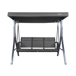 Brenda 3-Seat Outdoor Porch Swing Glider, Patio Swing with Adjustable Canopy, Heavy-Duty Steel Frame, Breathable Textilene Seat and Backrest, Side Pockets, Gray