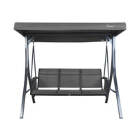 Brenda 3-Seat Outdoor Porch Swing Glider, Patio Swing with Adjustable Canopy, Heavy-Duty Steel Frame, Breathable Textilene Seat and Backrest, Side Pockets, Gray
