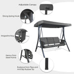 Brenda 3-Seat Outdoor Porch Swing Glider, Patio Swing with Adjustable Canopy, Heavy-Duty Steel Frame, Breathable Textilene Seat and Backrest, Side Pockets, Gray