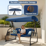 800lbs Outdoor Patio Swing With Stand W/canopy & Adjustable Backrest