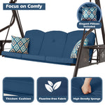 800lbs Outdoor Patio Swing With Stand W/canopy & Adjustable Backrest