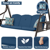 800lbs Outdoor Patio Swing With Stand W/canopy & Adjustable Backrest