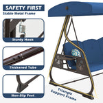 800lbs Outdoor Patio Swing With Stand W/canopy & Adjustable Backrest