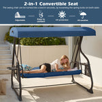 800lbs Outdoor Patio Swing With Stand W/canopy & Adjustable Backrest