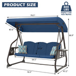 800lbs Outdoor Patio Swing With Stand W/canopy & Adjustable Backrest