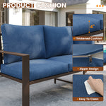 7-Person Outdoor Sofa Seating Group with Coffee Table – Modern Patio Furniture Set, Optional Propane Fire Pit