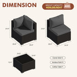 7-pieces Outdoor Rattan Wicker Sectional Seating Group With Cushions