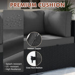7-pieces Outdoor Rattan Wicker Sectional Seating Group With Cushions