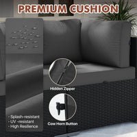 7-pieces Outdoor Rattan Wicker Sectional Seating Group With Cushions