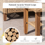 All-Weather Wicker Outdoor Patio Conversation Set with Acacia Wood Coffee