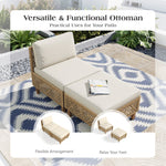 All-Weather Wicker Outdoor Patio Conversation Set with Acacia Wood Coffee