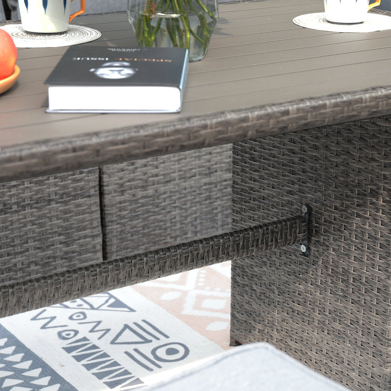 Atvars 8-Person Wicker Outdoor Sectional Seating Group with Storage Ottomans