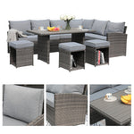 Atvars 8-Person Wicker Outdoor Sectional Seating Group with Storage Ottomans