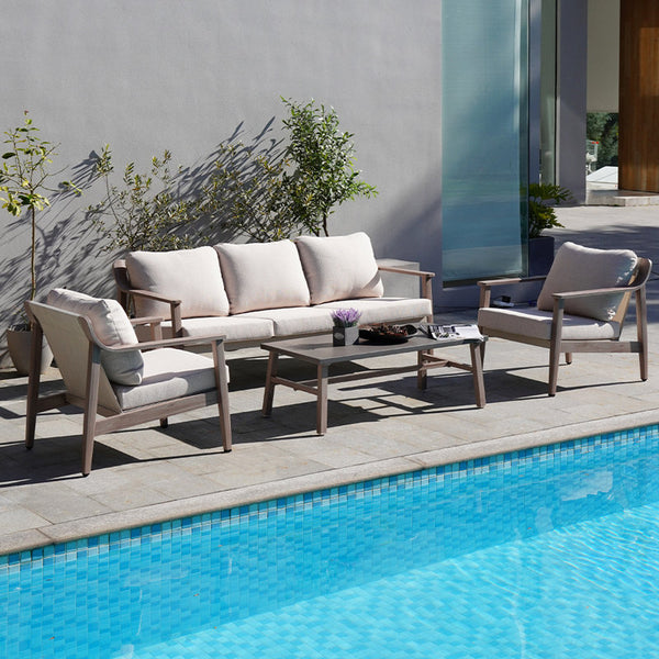 Arondell Aluminum 5-Person Outdoor Seating Group with Olefin Cushions