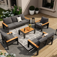 Aluminum Patio Conversation Set with Removable Cushions