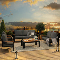Aluminum Patio Conversation Set with Removable Cushions