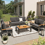 Aluminum Patio Conversation Set with Removable Cushions