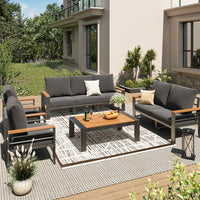 Aluminum Patio Conversation Set with Removable Cushions