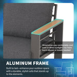 Aluminum Patio Conversation Set with Removable Cushions