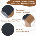 Berau Arunas 5-Person Aluminum Outdoor Conversation Set with Wood-Grain Finish & Weather-Resistant Cushion