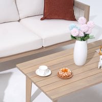 Clorie 4-Pieces Solid Wood Outdoor Sofa Seating Group with Cushions