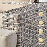 8 Pieces Modular Wicker Rattan Patio Furniture Set With Cushions
