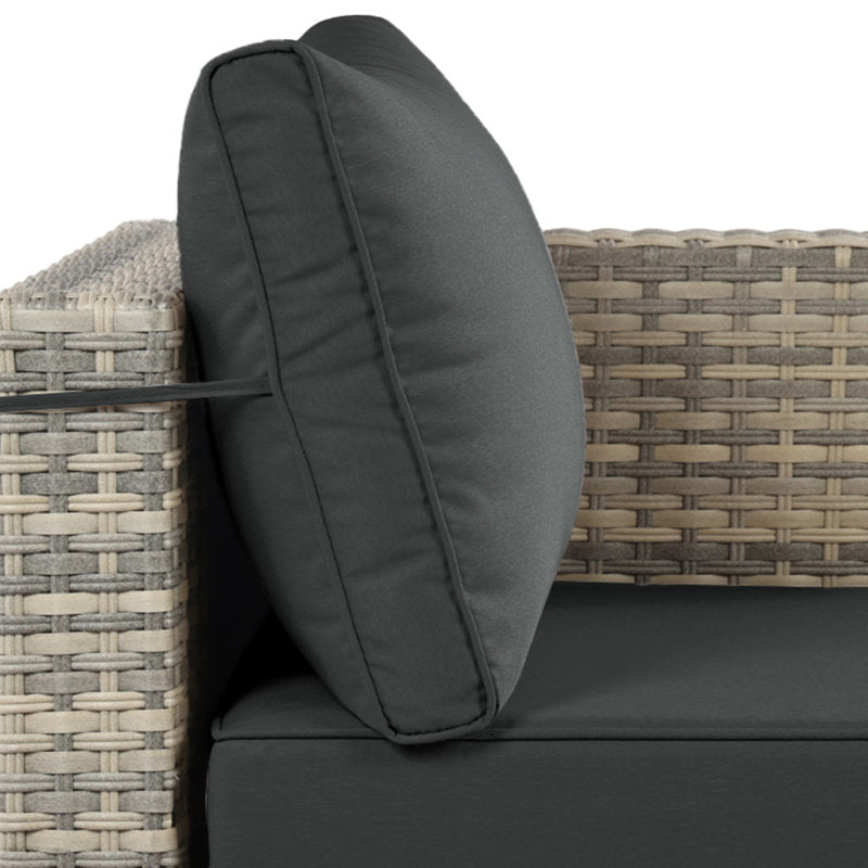 10-Piece Outdoor Wicker Sectional Seating Group With Swivel Rocking Chairs, Coffee Table & Side Table, All-Weather Patio Conversation Set