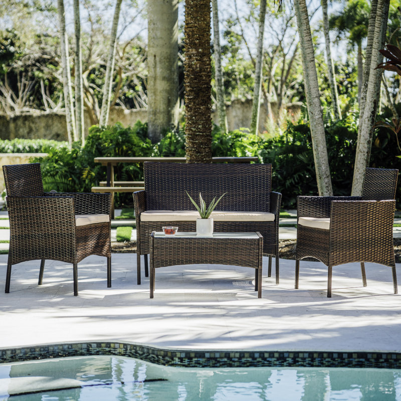 4-Person Outdoor Patio Conversation Seating Set