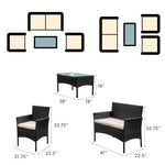 4-Person Outdoor Patio Conversation Seating Set