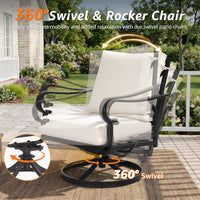 4-Piece Classic Outdoor Conversation Set with Swivel Rocking Chairs, Loveseat and Coffee Table