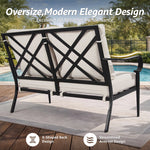 4-Piece Classic Outdoor Conversation Set with Swivel Rocking Chairs, Loveseat and Coffee Table