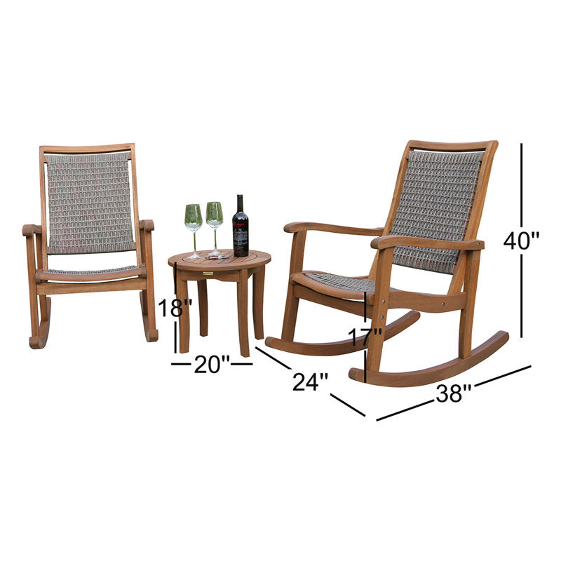 Arnot Solid Wood Rocking Patio Seating Group