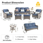 Tommy 6 Piece Wicker/Rattan Sofa Seating Group with Cushions