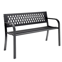 Outdoor Steel Garden Bench With A Diamond Pattern Backrest,660LB Weight Capacity