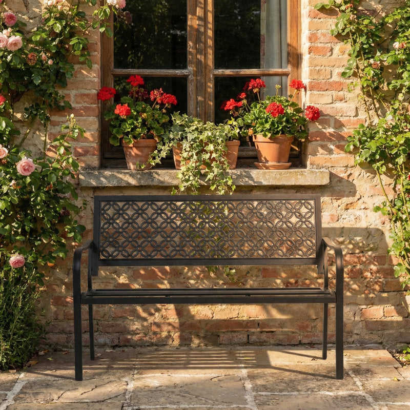 50" All-Weather Outdoor Bench, Garden Benche For Park, Yard, Lawn, Entryway