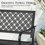 50" All-Weather Outdoor Bench, Garden Benche For Park, Yard, Lawn, Entryway
