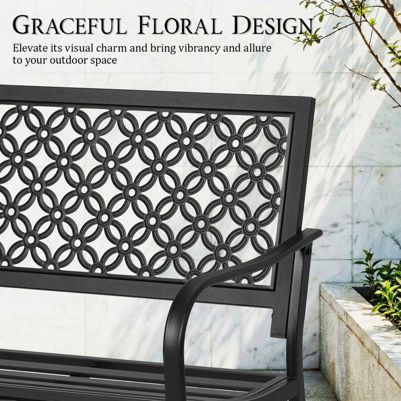 50" All-Weather Outdoor Bench, Garden Benche For Park, Yard, Lawn, Entryway